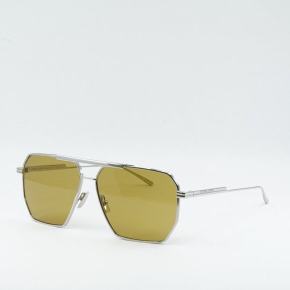 ?️ New Bottega Veneta BV1012S 007 Sunglasses - Silver Frame, Brown Lenses main image 8